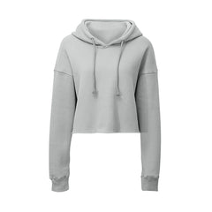 Womens Grey Cozy Everyday Crop Hoodie