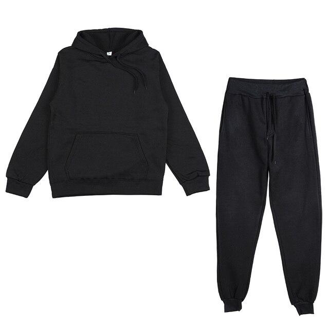 WOMENS BLACK FLEECE HOODIE CORD SET