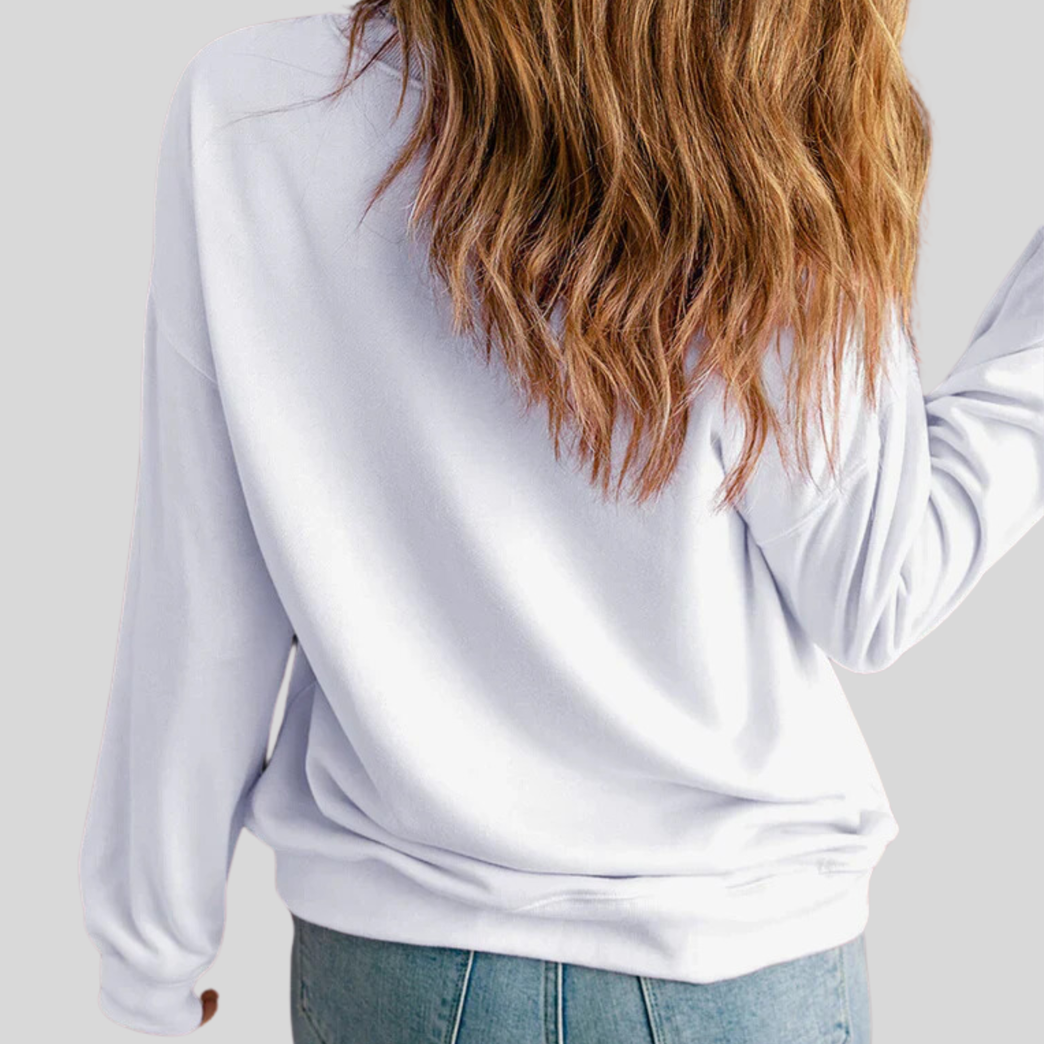 Womens Everyday White Comfort Crew Neck Sweatshirt