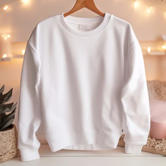 Womens Everyday White Comfort Crew Neck Sweatshirt