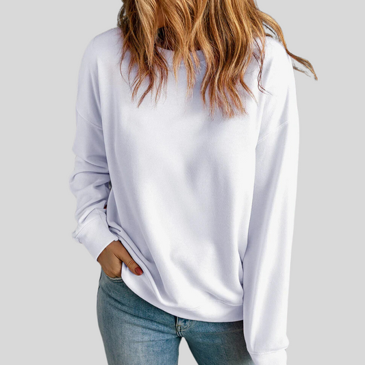 Womens Everyday White Comfort Crew Neck Sweatshirt