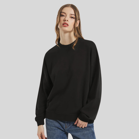 Womens Essential Black Crew Sweatshirt