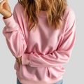 Womens Cozy Pink Fleece Sweatshirt