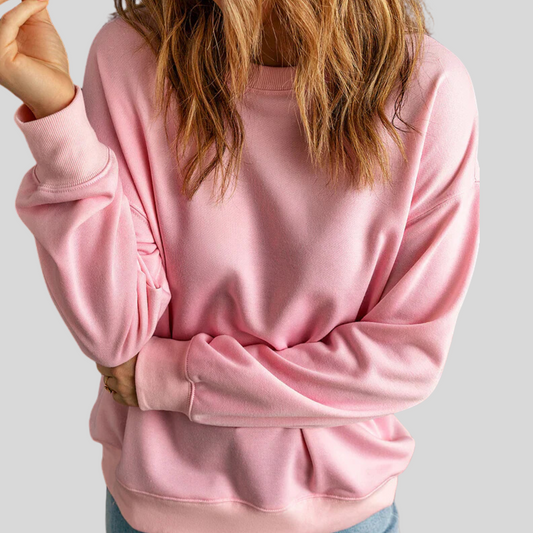 Womens Cozy Pink Fleece Sweatshirt