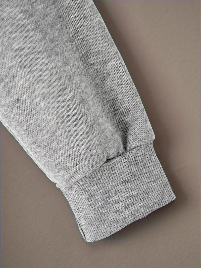 Womens Chic & Cozy Grey Printed  Crop Sweatshirt