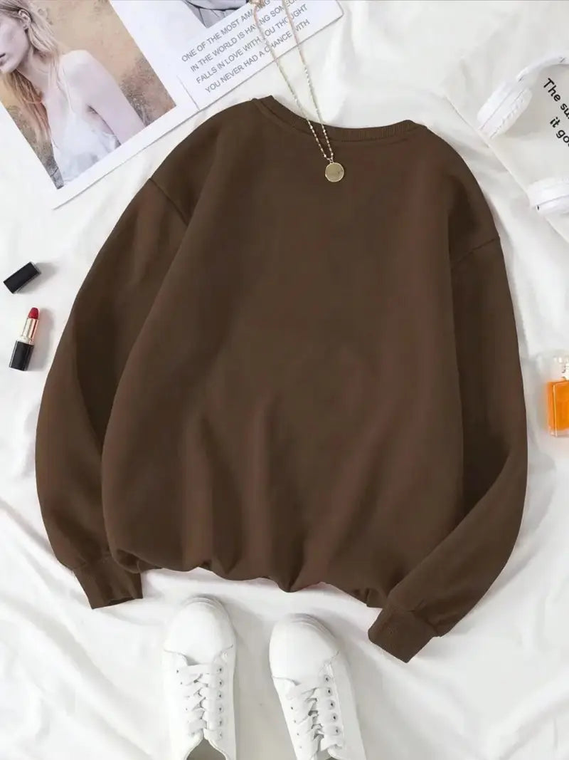 Cozy Core Basic Sweatshirt - Dark Brown