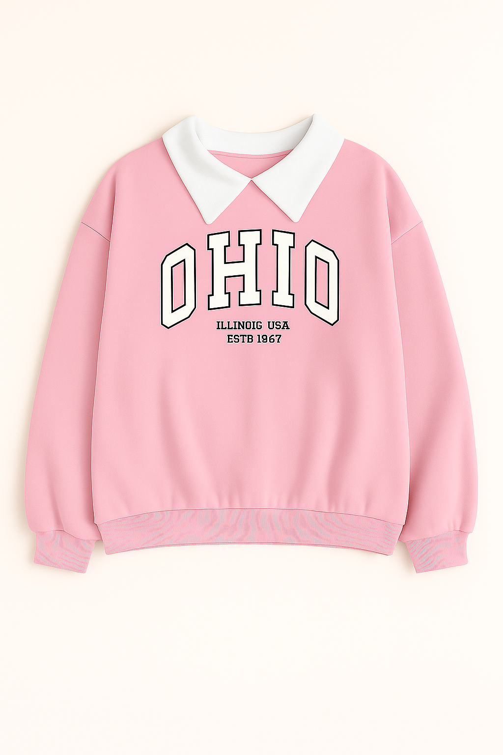 Vintage Ohio Oversized Sweatshirt – Preppy Collar Edition