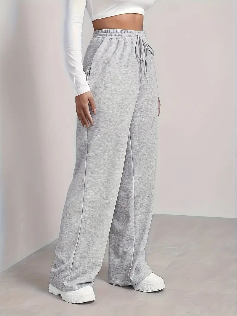 Everyday Essential Grey Wide-Leg Lounge Trousers