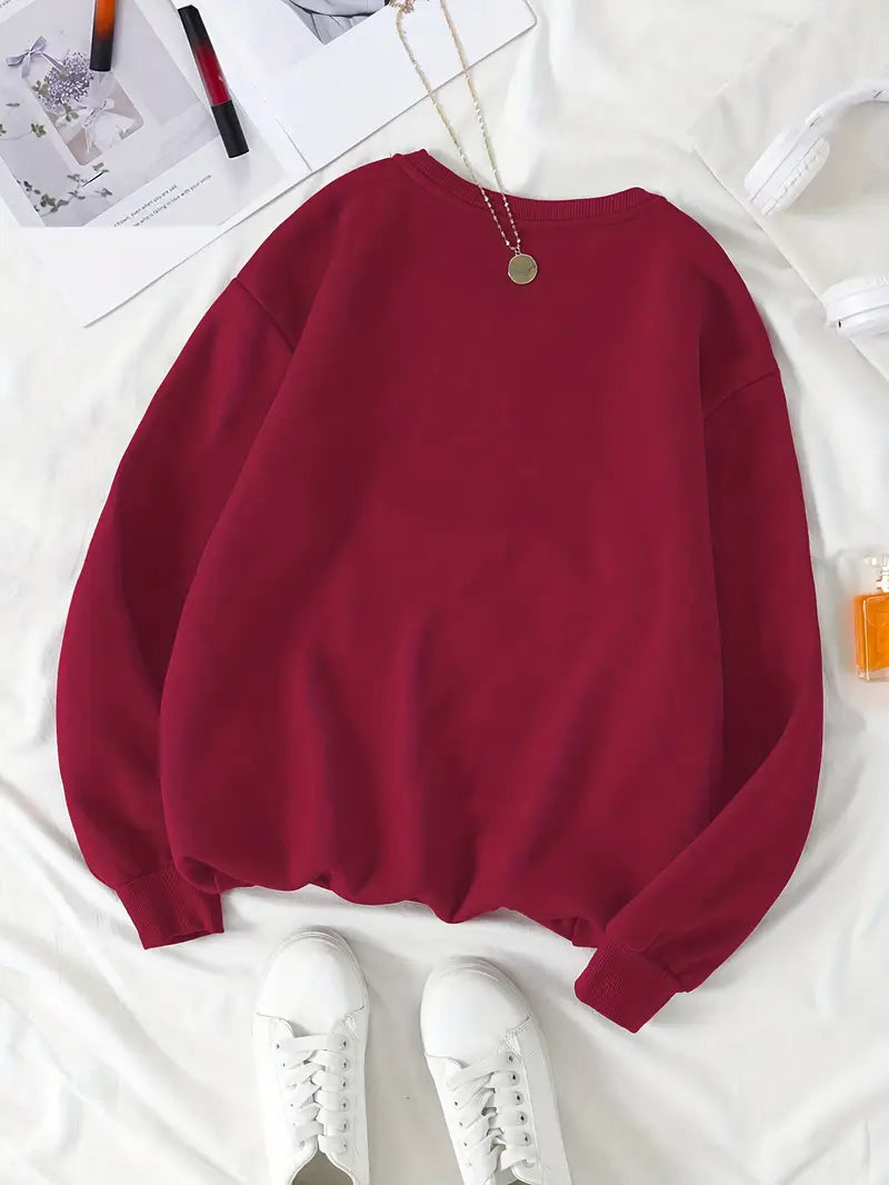 Pure Comfort Basic Crewneck Sweatshirt - Maroon
