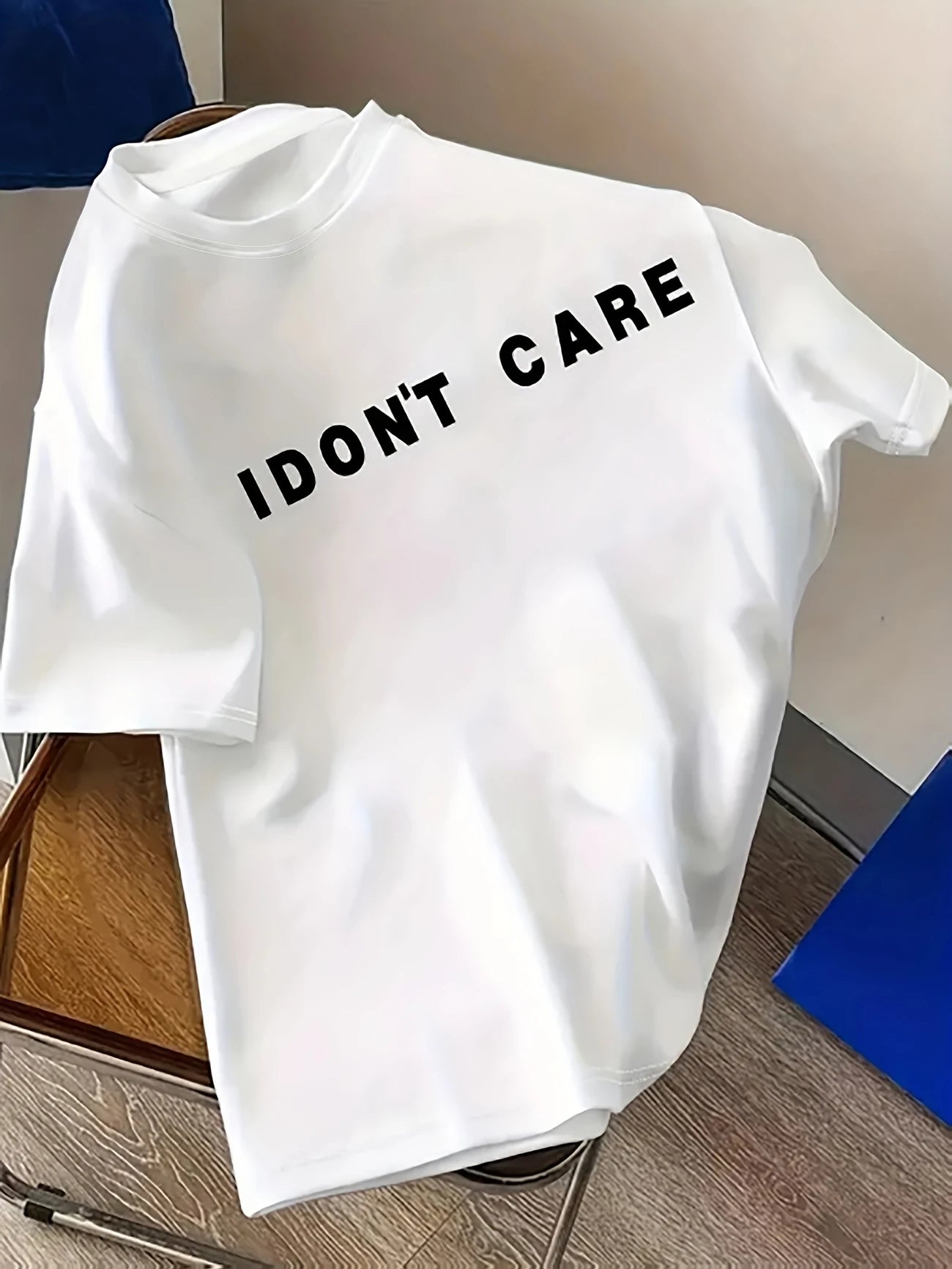 Womens I Don't Care Oversized Tee