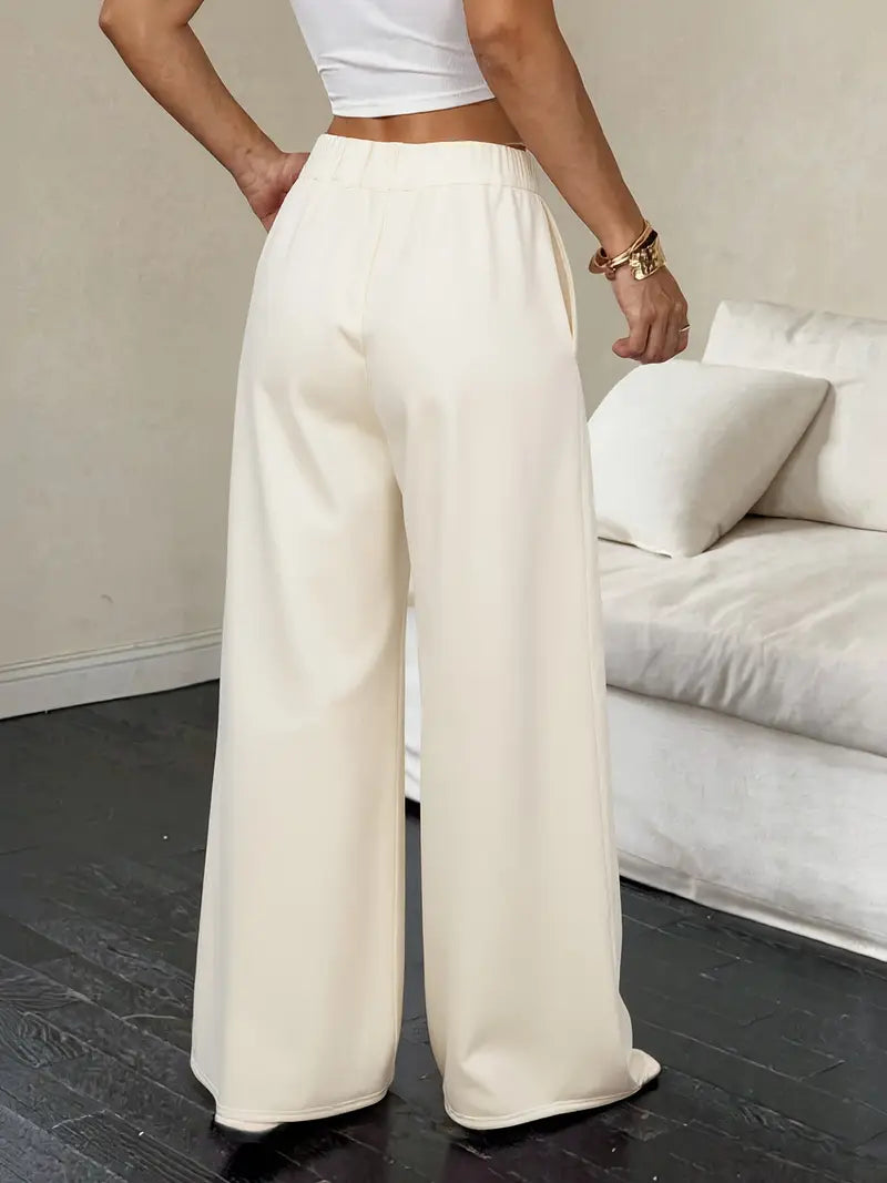 Winter Stuff Women’s White Fleece Relaxed Fit Trouser