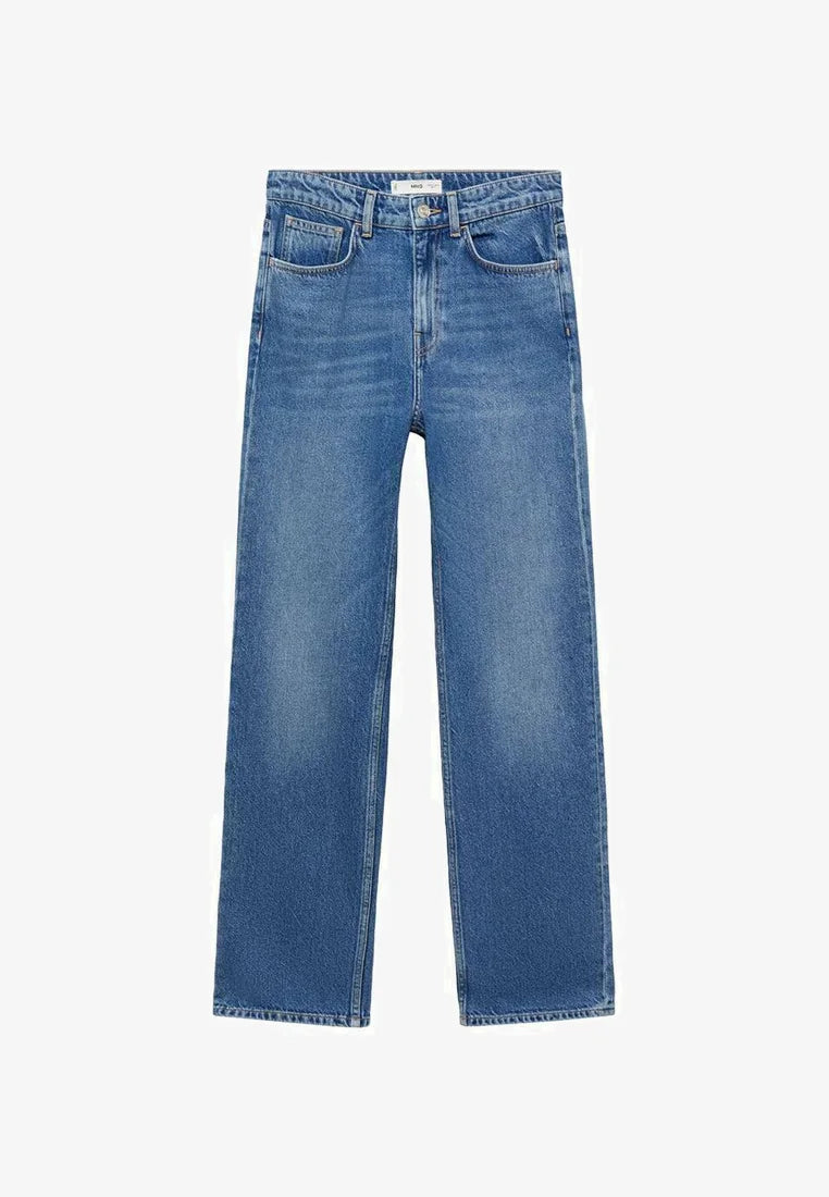 Womens Mid Blue 90's Straight Leg Jeans