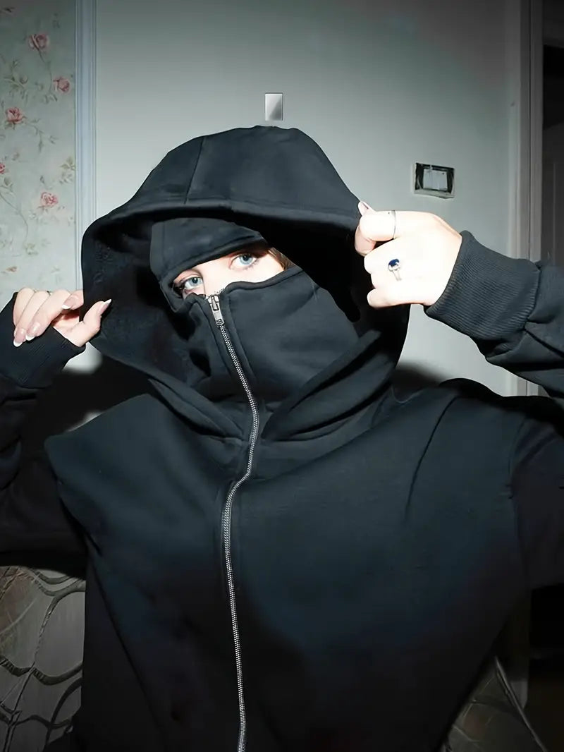 Zip-To-The-Top Ninja Balaclava Hoodie