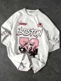 The Best-Seller: "Boston 52" Oversized Varsity Graphic Tee
