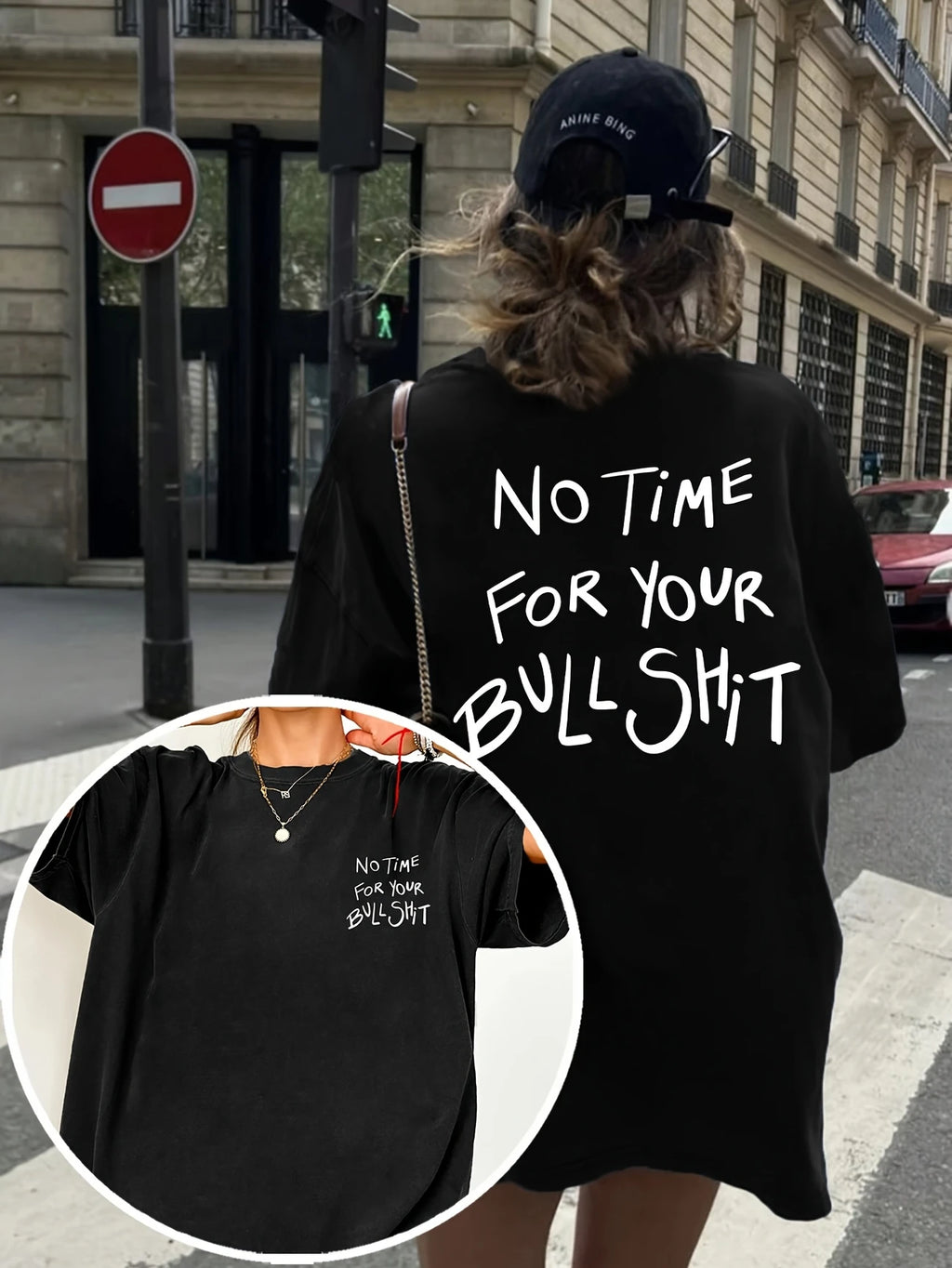 Zero Patience – No Time For Bullshit Oversized Tee