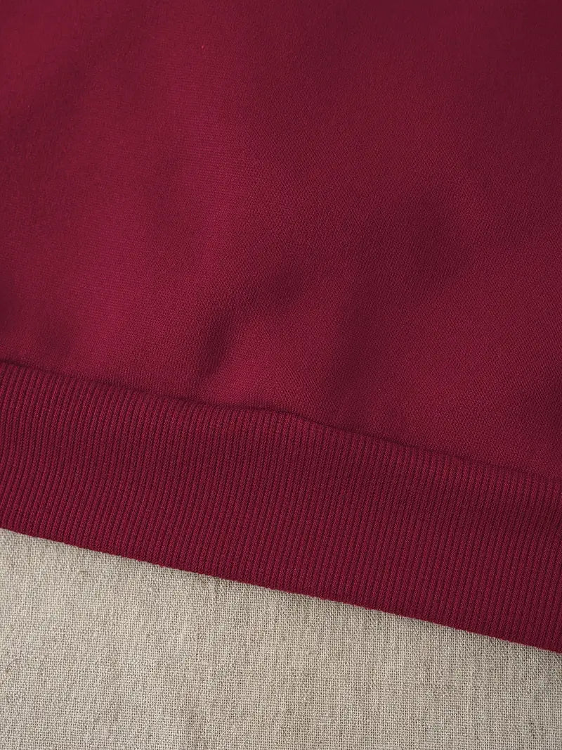 Pure Comfort Basic Crewneck Sweatshirt - Maroon