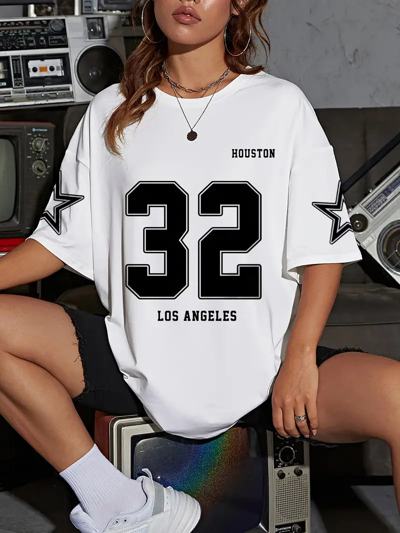 Game On - Women's 32 Varsity-Style Oversized Tee