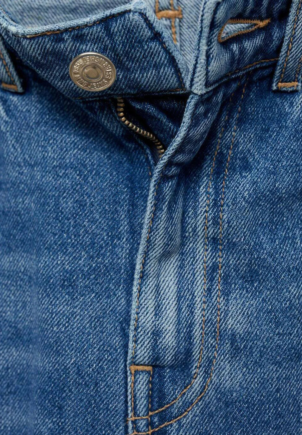 Womens Mid Blue 90's Straight Leg Jeans