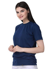 Womens Petroleum Blue Round Neck TShirt