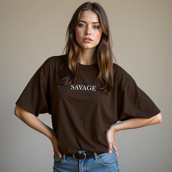 Women Savage Mode Oversized Tee