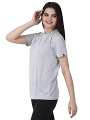 Womens Heather Grey Plain Round Neck Tshirt