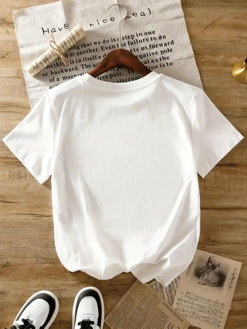 Women's White Oversized Writing T-Shirt