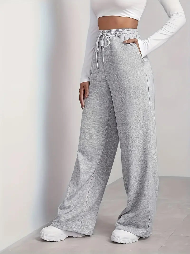 Everyday Essential Grey Wide-Leg Lounge Trousers