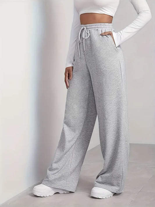 Everyday Essential Grey Wide-Leg Lounge Trousers