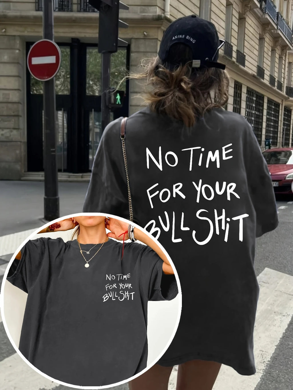 Zero Patience – No Time For Bullshit Oversized Tee