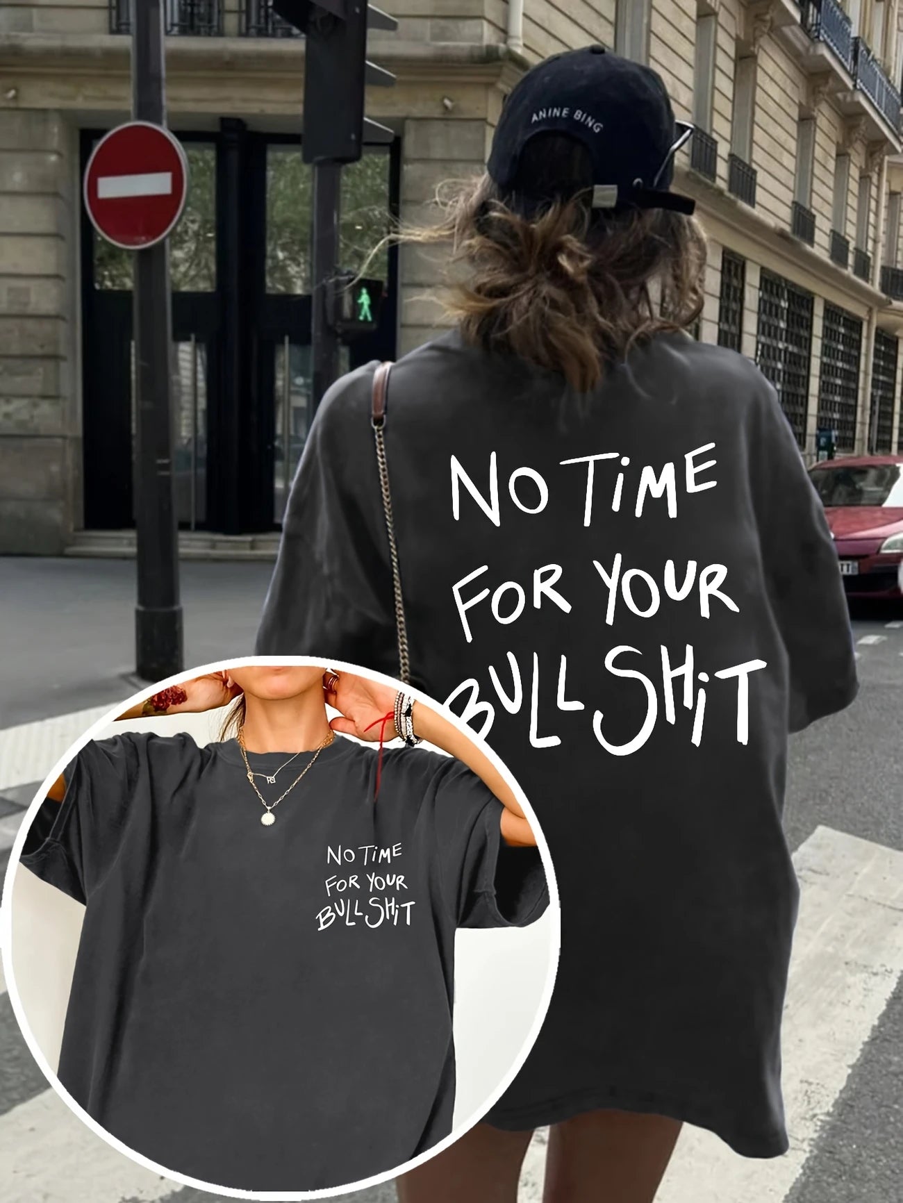 Zero Patience – No Time For Bullshit Oversized Tee