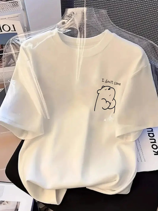 I Don’t Care Bear" Oversized Graphic T-Shirt