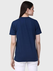 Womens Petroleum Blue Round Neck TShirt