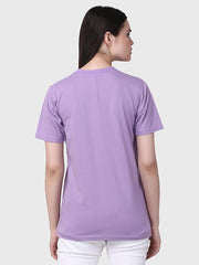 Womens Lilac Plain Round Neck Tshirt