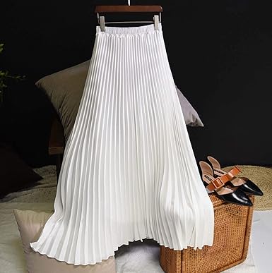 Luxury Plated Silk Maxi Skirt