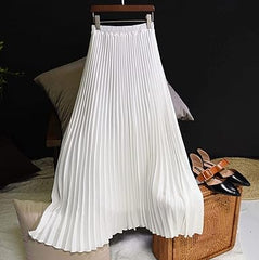 Luxury Plated Silk Maxi Skirt