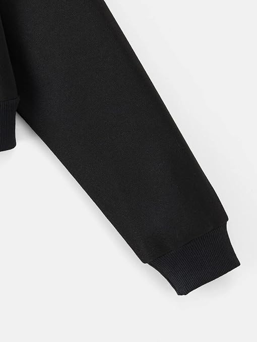 Womens Essential Black Zip Crop Hoodie