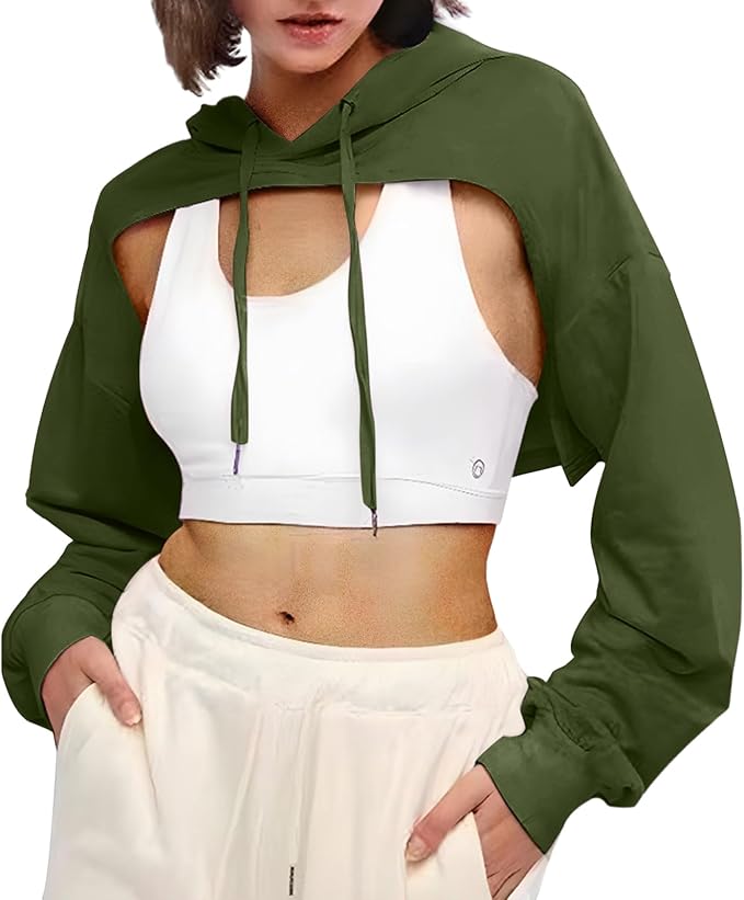 Sporty and Trendy Women's Bust Crop Hoodie