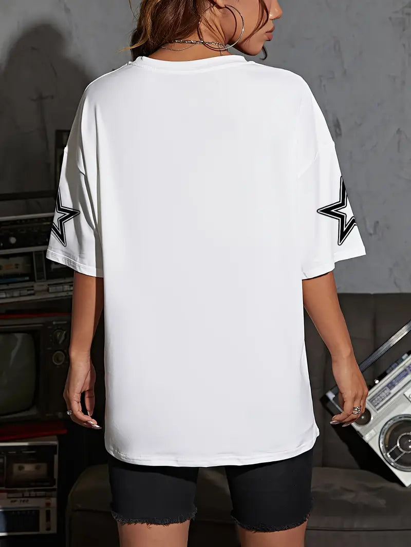 Game On - Women's 32 Varsity-Style Oversized Tee