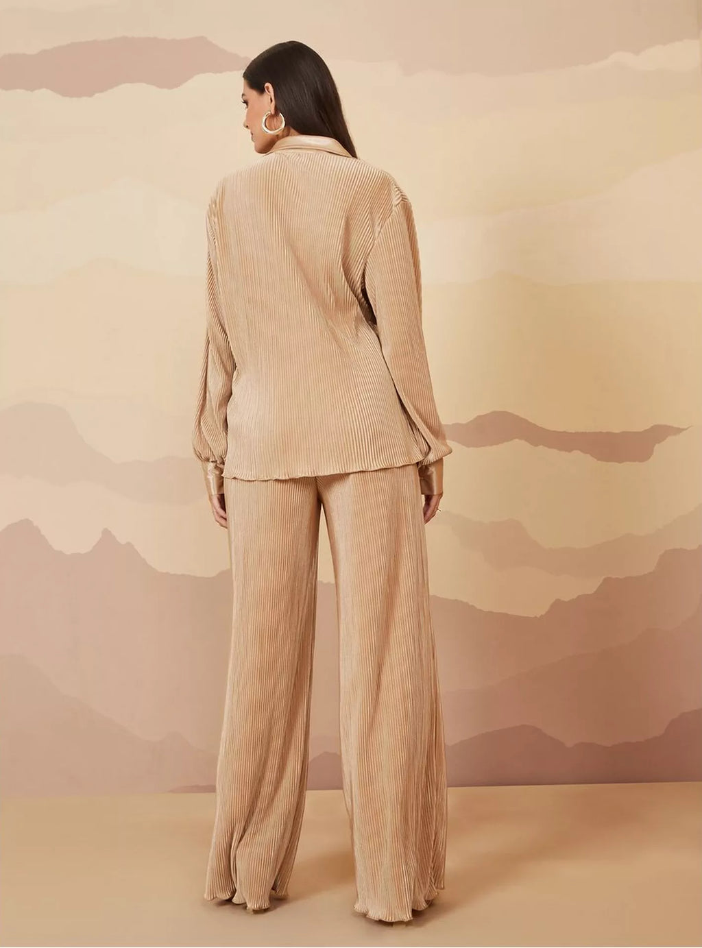 LUXURY PLEATED SILK CORDS SET FOR WOMEN