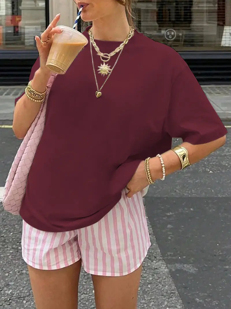 “No Body Cares” Graphic Tee – Maroon Oversized Fit