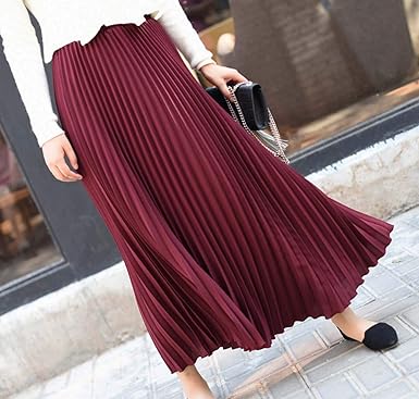 Luxury Plated Silk Maxi Skirt