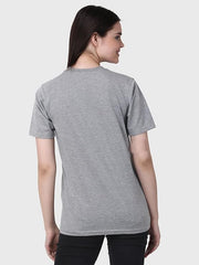 Womens Heather Grey Plain Round Neck Tshirt