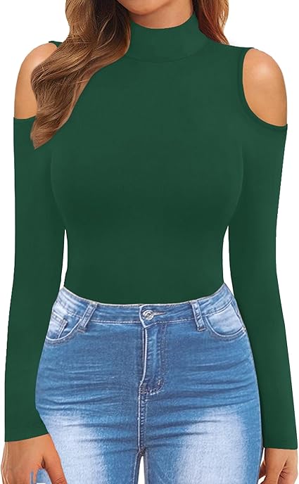 Off-Shoulder Turtleneck Knit Top for Women