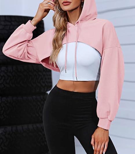 Sporty and Trendy Women's Bust Crop Hoodie