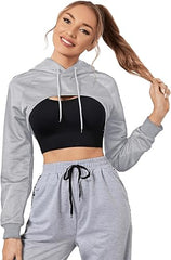 Sporty and Trendy Women's Bust Crop Hoodie