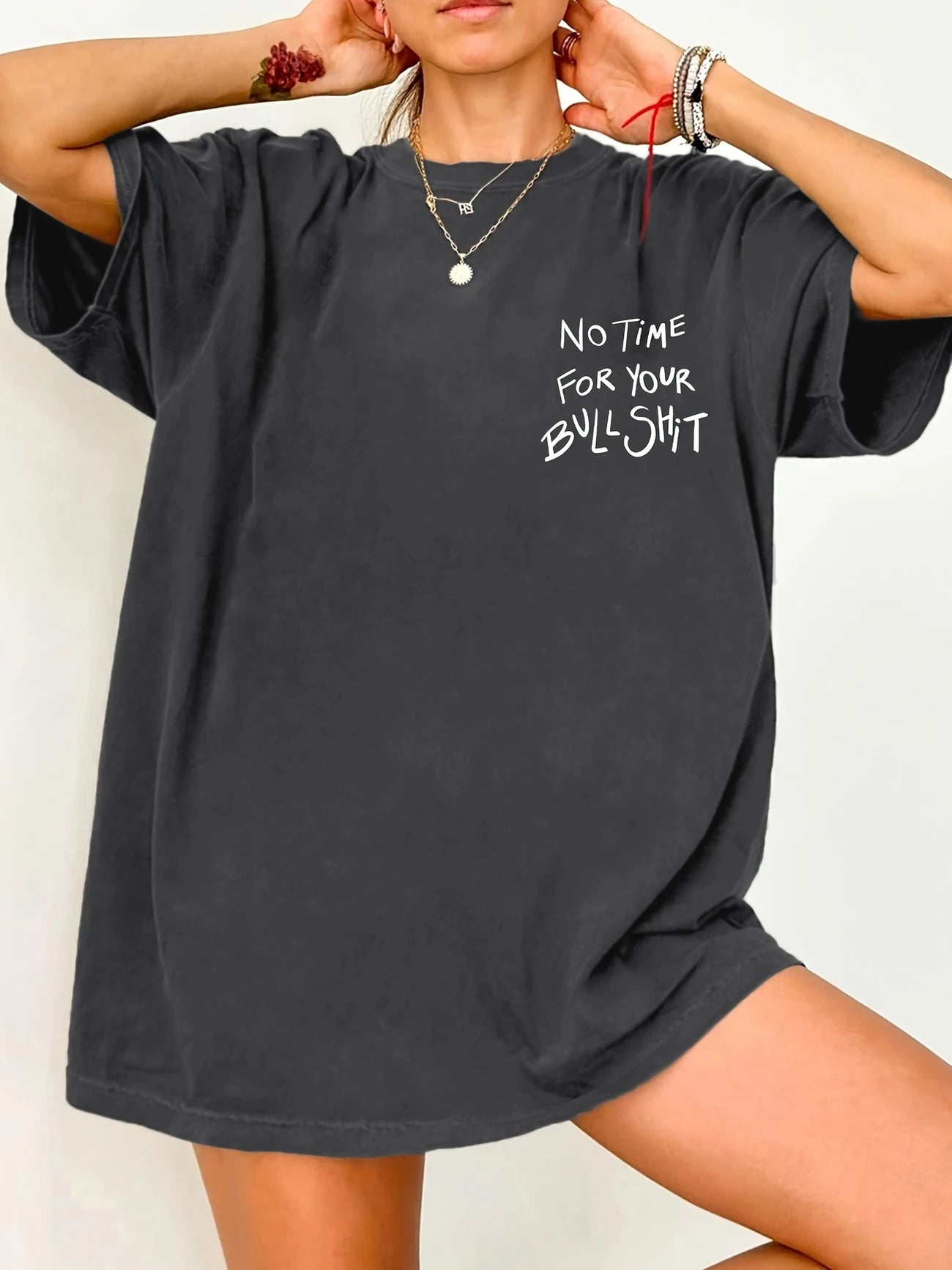 Zero Patience – No Time For Bullshit Oversized Tee