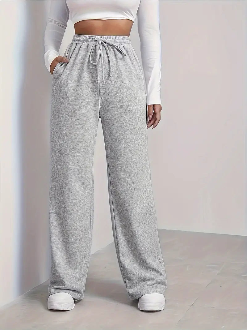Everyday Essential Grey Wide-Leg Lounge Trousers