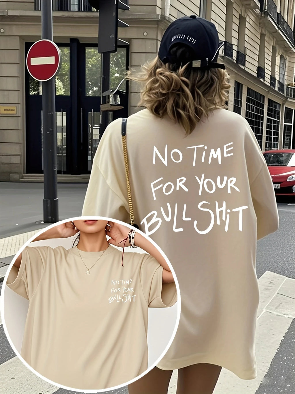 Zero Patience – No Time For Bullshit Oversized Tee