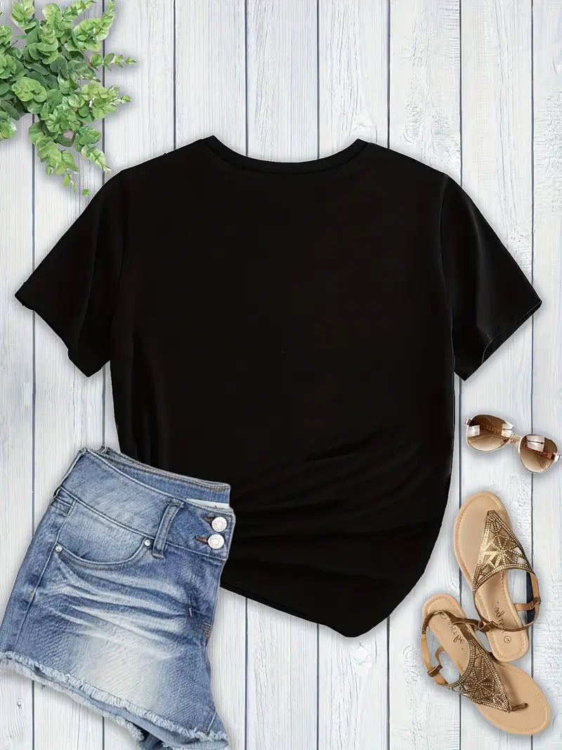 Women Printed Casual Short Sleeves Tshirt