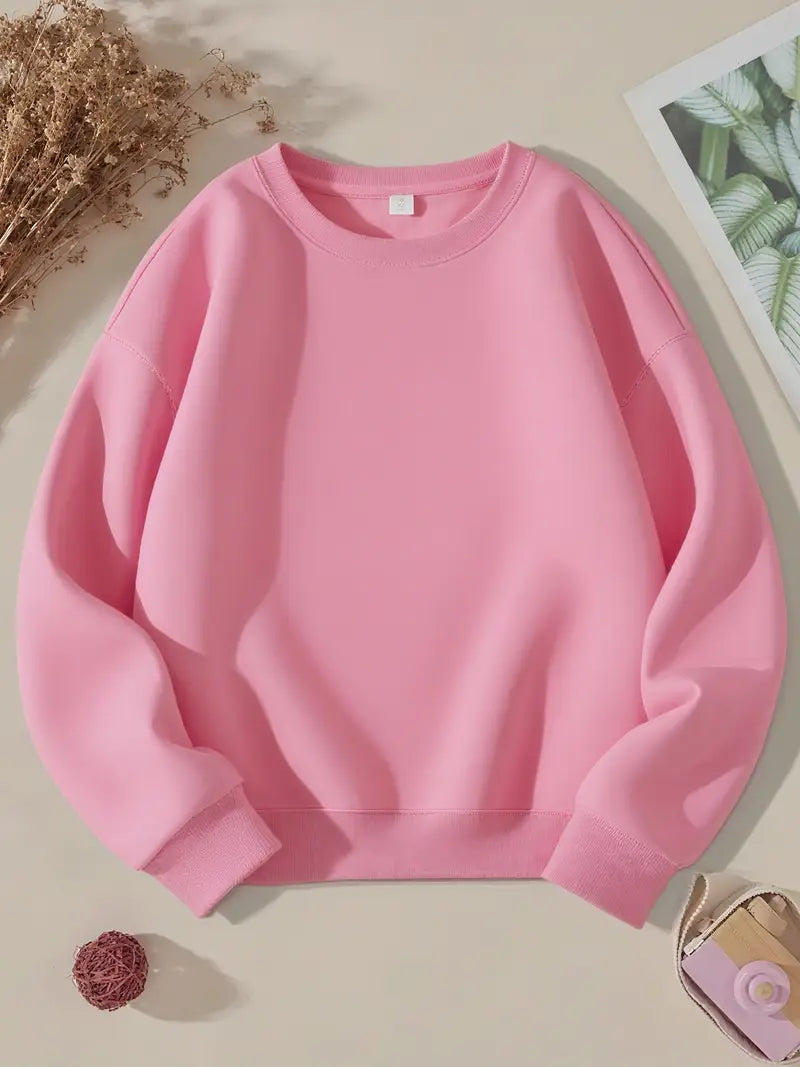 Cozy Core Basic Sweatshirt - Pink